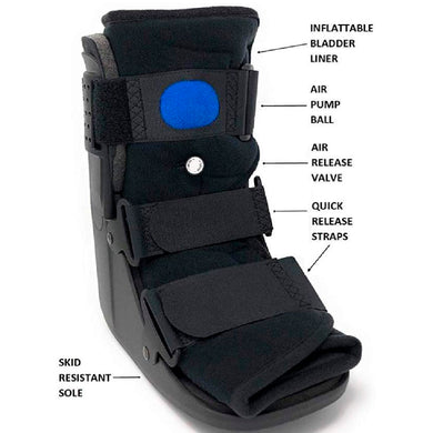 Low Top, Low Profile Air Pump CAM Medical Orthopedic Walker Boot for Ankle & Foot Injuries