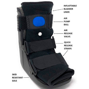 Low Top, Low Profile Air Pump CAM Medical Orthopedic Walker Boot for Ankle & Foot Injuries